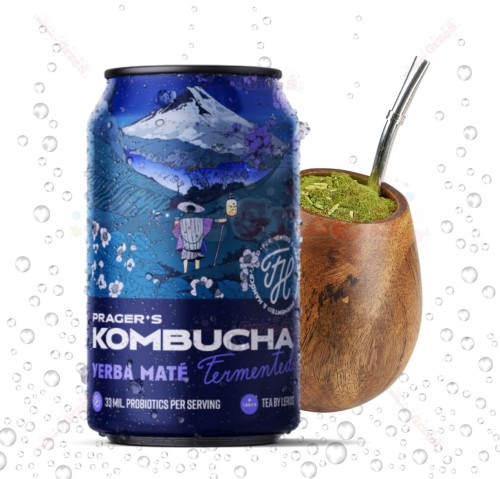 Kombucha Yerba Mate 330ml Prager's | mocny herbaciany smak