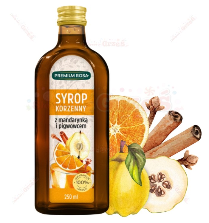 Syrop korzenny Mandarynka z pigwowcem 250ml Premium Rosa